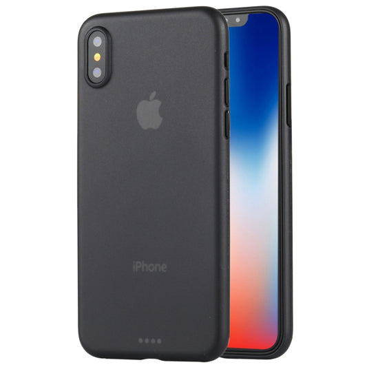 For iPhone X / XS Ultra-thin Frosted PP Protective Back Cover Case(Black) - Apple Accessories by buy2fix | Online Shopping UK | buy2fix