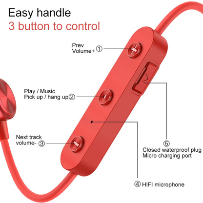 JOYROOM JR-D3S Bluetooth 4.2 Dual Battery Sports Bluetooth Headset Earphone(Red) - Neck-mounted Earphone by JOYROOM | Online Shopping UK | buy2fix