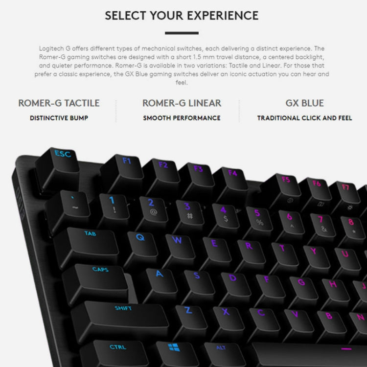 Logitech G512 RGB C-axis Mechanical Wired Gaming Keyboard, Length: 1.8m (Black) - Wired Keyboard by Logitech | Online Shopping UK | buy2fix