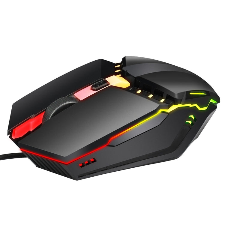 HXSJ S200 USB2.0 1600dpi Adjustable 4-Keys Colorful Glowing Wired Gaming Mouse, Length: 1.5m - Wired Mice by buy2fix | Online Shopping UK | buy2fix