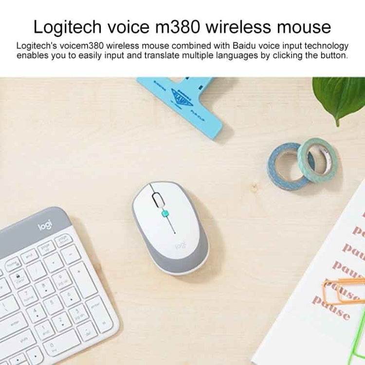 Logitech Voice M380 4 Buttons Smart Voice Input Wireless Mouse (Black) - Wireless Mice by Logitech | Online Shopping UK | buy2fix