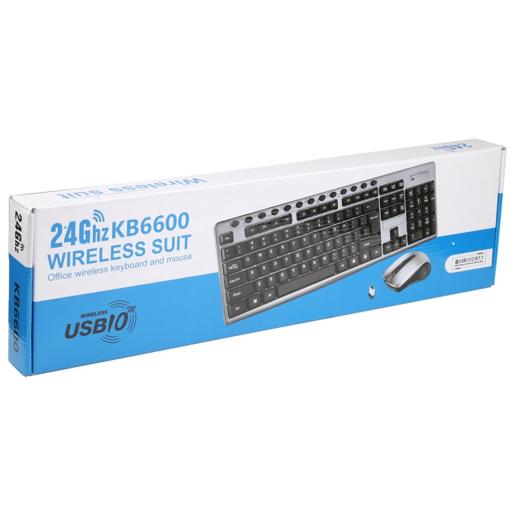 KB-6600 2.4Ghz Office Waterproof Wireless Keyboard Mouse Set - Wireless Keyboard by buy2fix | Online Shopping UK | buy2fix