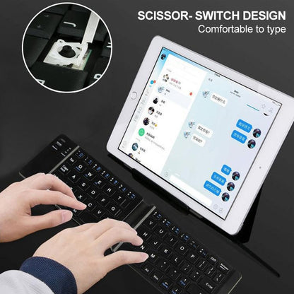 B05 USB Charging Portable Mini Folding Bluetooth Wireless Keyboard (White) - Mini Keyboard by buy2fix | Online Shopping UK | buy2fix