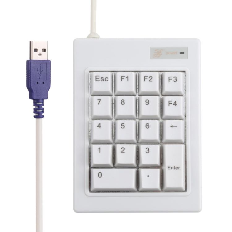 DX-18A 18-keys USB Wired Mechanical Black Shaft Mini Numeric Keyboard (White) - Mini Keyboard by buy2fix | Online Shopping UK | buy2fix