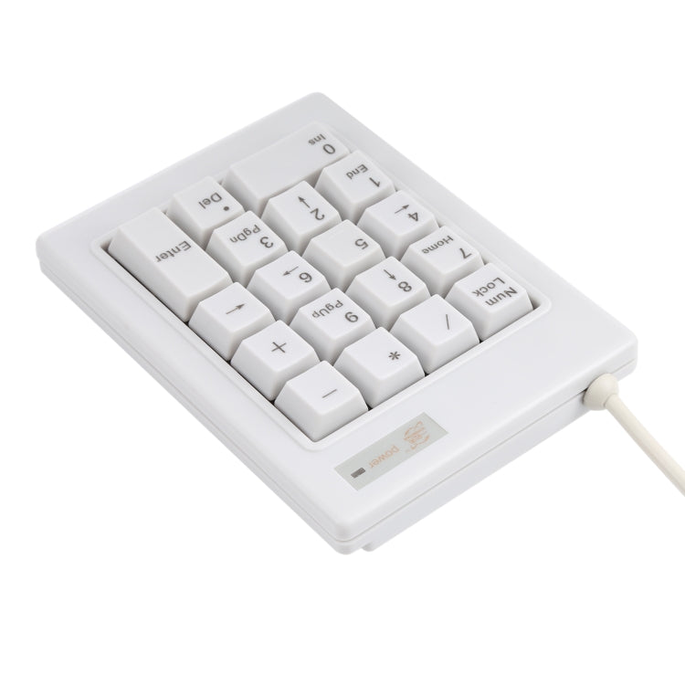 DX-18B 18-keys USB Wired Mechanical Black Shaft Mini Numeric Keyboard (White) - Mini Keyboard by buy2fix | Online Shopping UK | buy2fix