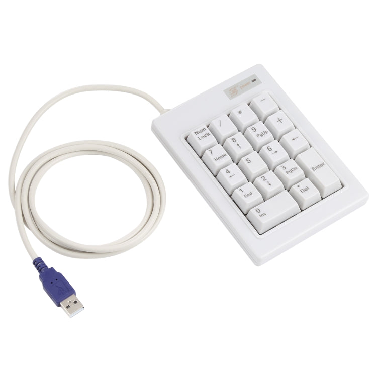 DX-18B 18-keys USB Wired Mechanical Black Shaft Mini Numeric Keyboard (White) - Mini Keyboard by buy2fix | Online Shopping UK | buy2fix