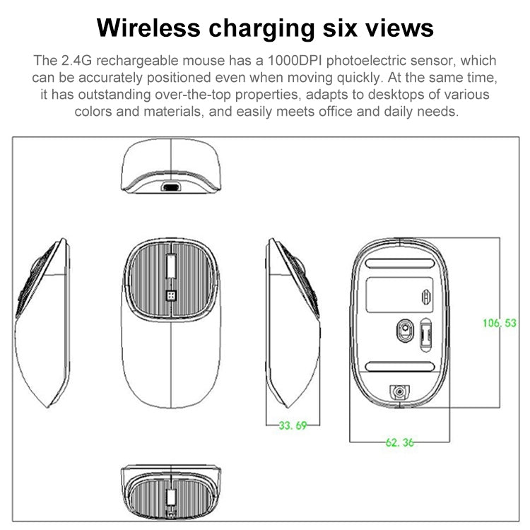 MKESPN SXS-5600 Type-C Rechargeable 2.4G Wireless Mouse(Cyan) - Wireless Mice by MKESPN | Online Shopping UK | buy2fix