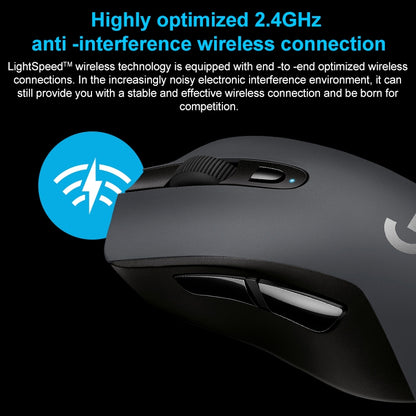 Logitech G603 Hero LIGHTSPEED 12000DPI 2.4GHz Wireless Bluetooth Dual Mode Mouse (Black) - Wireless Mice by Logitech | Online Shopping UK | buy2fix