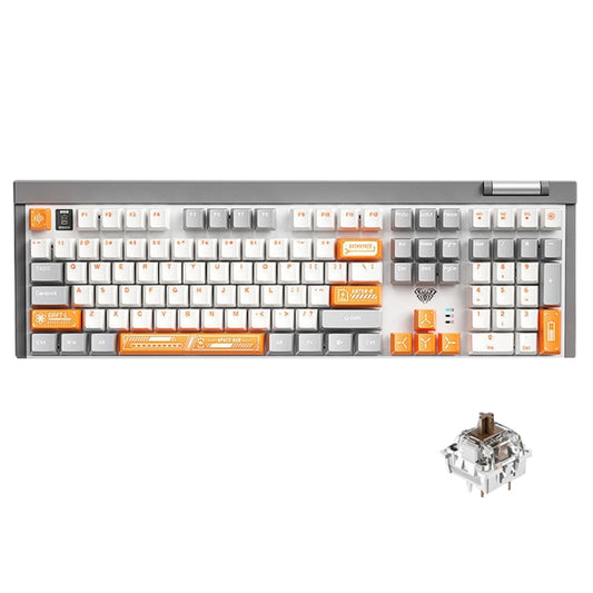 AULA F3050 2.4G Wireless Dual Mode Mechanical Keyboard,Tea Shaft(Grey) - Wireless Keyboard by AULA | Online Shopping UK | buy2fix