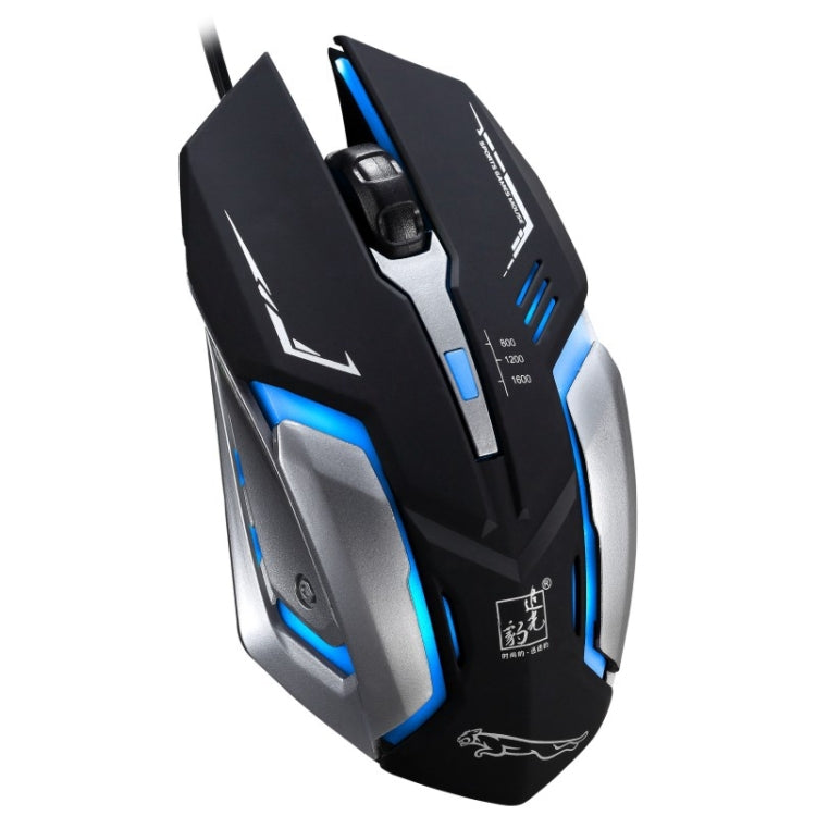 Chasing Leopard K1 USB 1600DPI Three-speed Adjustable LED Backlight Mute Wired Optical Gaming Mouse, Length: 1.3m(Black) - Wired Mice by Chasing Leopard | Online Shopping UK | buy2fix