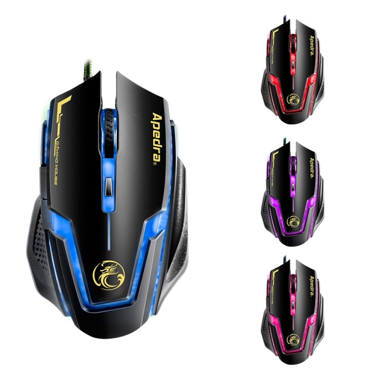 Apedra iMICE A9 High Precision Gaming Mouse LED four color controlled breathing light USB 6 Buttons 3200 DPI Wired Optical Gaming Mouse for Computer PC Laptop(Black) - Wired Mice by iMICE | Online Shopping UK | buy2fix
