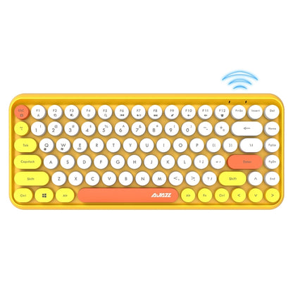 Ajazz 308I 84 Keys Tablet Mobile Phone Computer Household Office Bluetooth Keyboard(Yellow) - Wireless Keyboard by Ajazz | Online Shopping UK | buy2fix