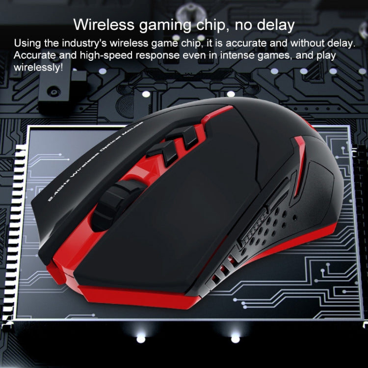 ET X-08 7-keys 2400DPI 2.4G Wireless Mute Gaming Mouse with USB Receiver & Colorful Backlight (Red) -  by buy2fix | Online Shopping UK | buy2fix