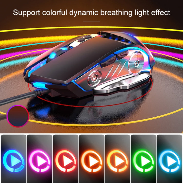 YINDIAO V2 Silent Mechanical Feel Gaming Keyboard Mouse Set (Black) - Wired Keyboard by YINDIAO | Online Shopping UK | buy2fix
