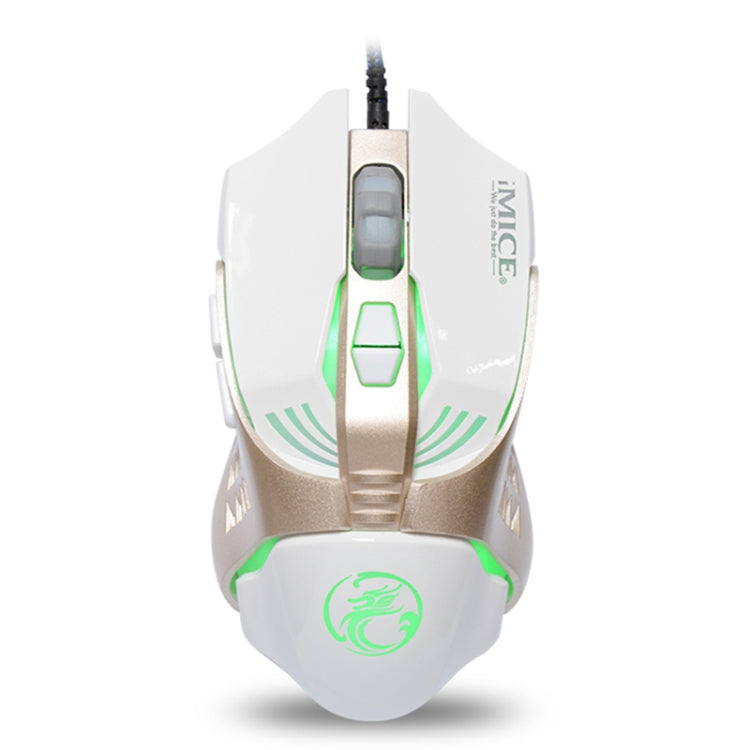 iMICE V5 USB 7 Buttons 4000 DPI Wired Optical Colorful Backlight Gaming Mouse for Computer PC Laptop (White) - Wired Mice by iMICE | Online Shopping UK | buy2fix