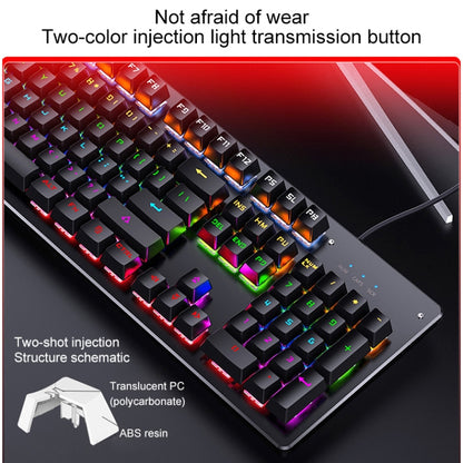 YINDIAO Classic Square Keys Mixed Light USB Mechanical Gaming Wired Keyboard, Blue Shaft (White) - Wired Keyboard by YINDIAO | Online Shopping UK | buy2fix