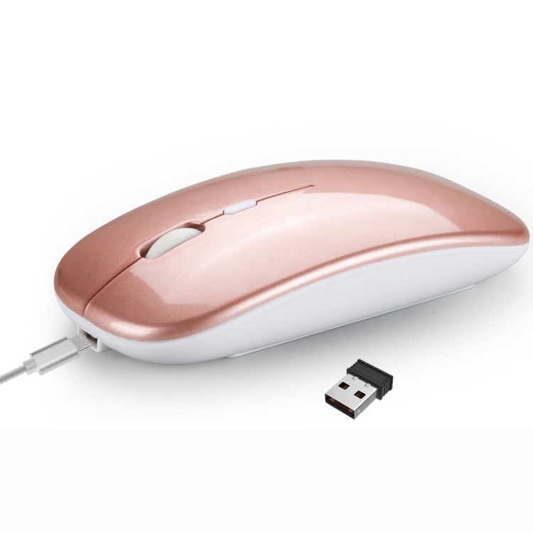 HXSJ M90 2.4GHz Ultrathin Mute Rechargeable Dual Mode Wireless Bluetooth Notebook PC Mouse (Rose Gold) -  by HXSJ | Online Shopping UK | buy2fix