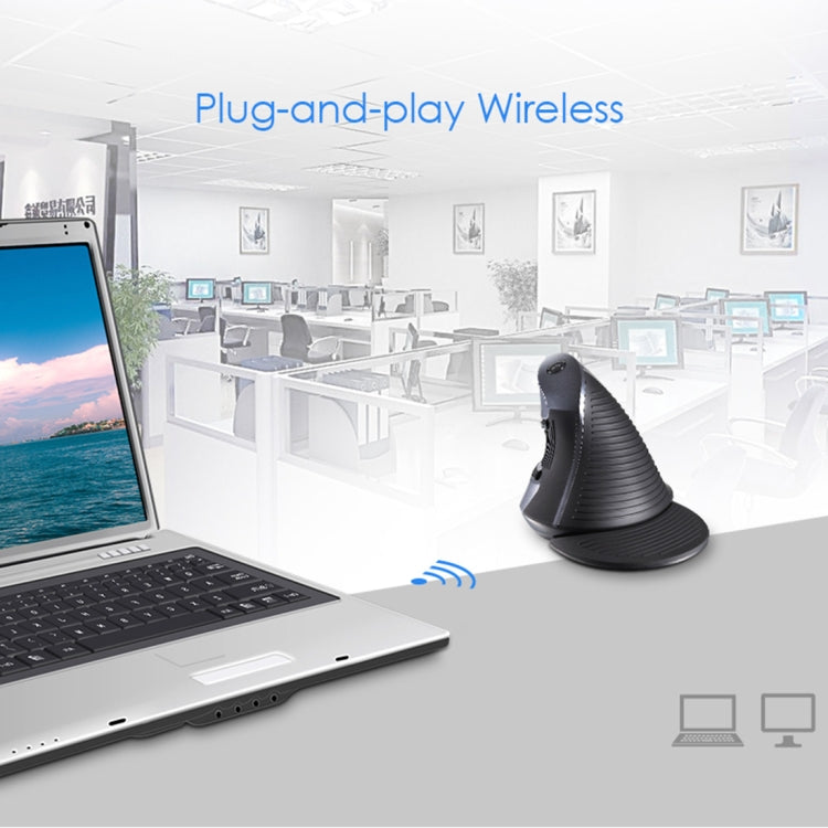 DELUX M618GX Wireless Ergonomic Vertical Mouse 1600DPI Optical Mouse - Wireless Mice by DELUX | Online Shopping UK | buy2fix