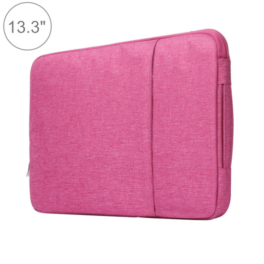 13.3 inch Universal Fashion Soft Laptop Denim Bags Portable Zipper Notebook Laptop Case Pouch for MacBook Air / Pro, Lenovo and other Laptops, Size: 35.5x26.5x2cm (Magenta) - 13.3 inch by buy2fix | Online Shopping UK | buy2fix