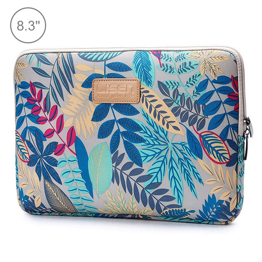 Lisen 8.3 inch Sleeve Case Colorful Leaves Zipper Briefcase Carrying Bag(Grey) - Other by buy2fix | Online Shopping UK | buy2fix