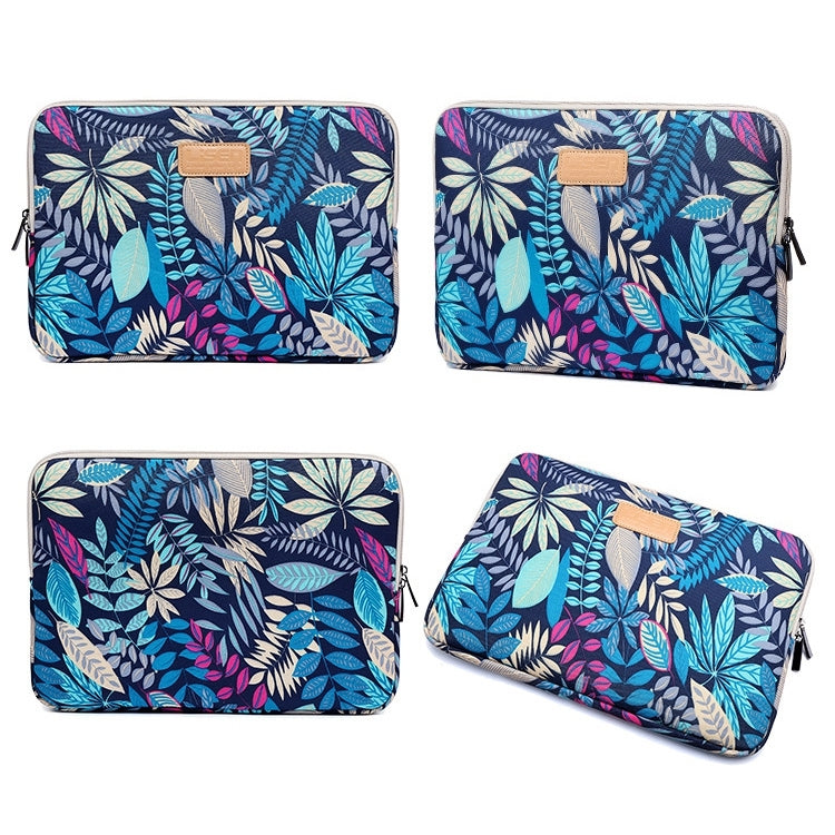 Lisen 8.3 inch Sleeve Case Colorful Leaves Zipper Briefcase Carrying Bag(Blue) - Other by buy2fix | Online Shopping UK | buy2fix