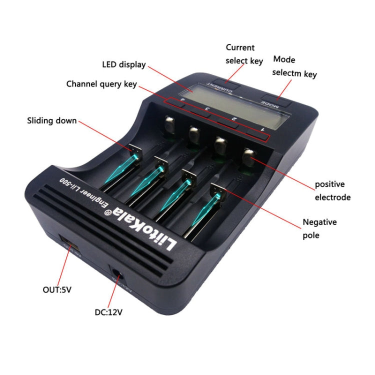 LiitoKala lii-500 Lithium Battery Charger for Li-ion IMR 18650, 26650, 16340, 14500, 10440, 18500, US Plug - Consumer Electronics by buy2fix | Online Shopping UK | buy2fix