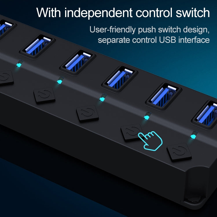 7 Ports USB 3.0 High Speed Multi Hub Expansion with Switch for PC & Laptop - USB 3.0 HUB by buy2fix | Online Shopping UK | buy2fix