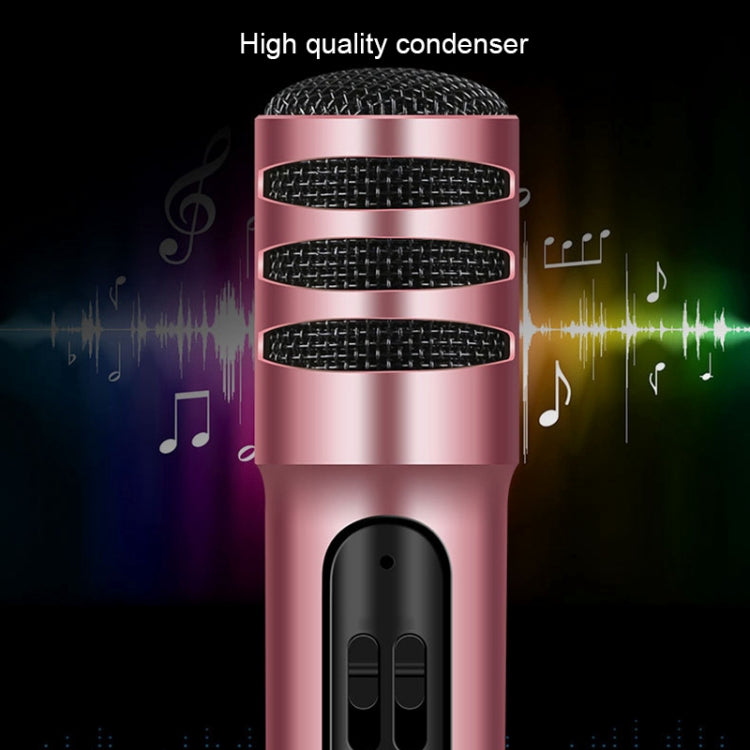 BGN-C7 Condenser Microphone Dual Mobile Phone Karaoke Live Singing Microphone Built-in Sound Card(Pink) - Consumer Electronics by buy2fix | Online Shopping UK | buy2fix