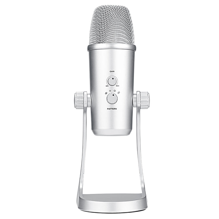 BOYA BY-PM700SP Four Directivity USB Studio Recording Condenser Microphone with Desktop Stand(Silver) - Consumer Electronics by BOYA | Online Shopping UK | buy2fix