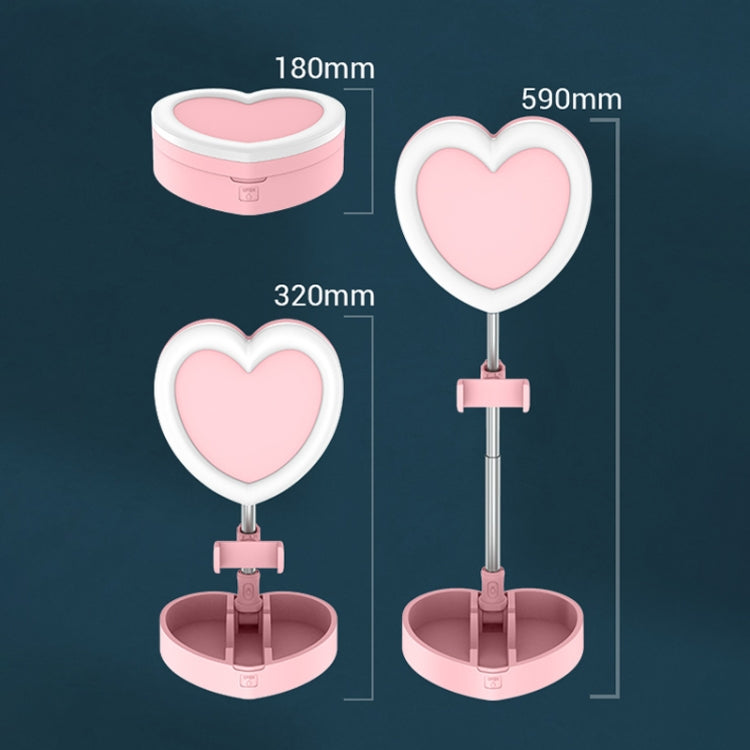 G5 Heart Shape Multi-function Live Broadcast Beauty Fill Light Mobile Phone Holder (Pink) - Consumer Electronics by buy2fix | Online Shopping UK | buy2fix