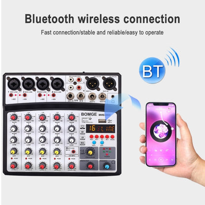 BMG-06D 6-channel Live Mixer Mobile Phone Bluetooth Sound Card Digital 16DSP Reverb Effect, EU Plug(White) - Consumer Electronics by buy2fix | Online Shopping UK | buy2fix