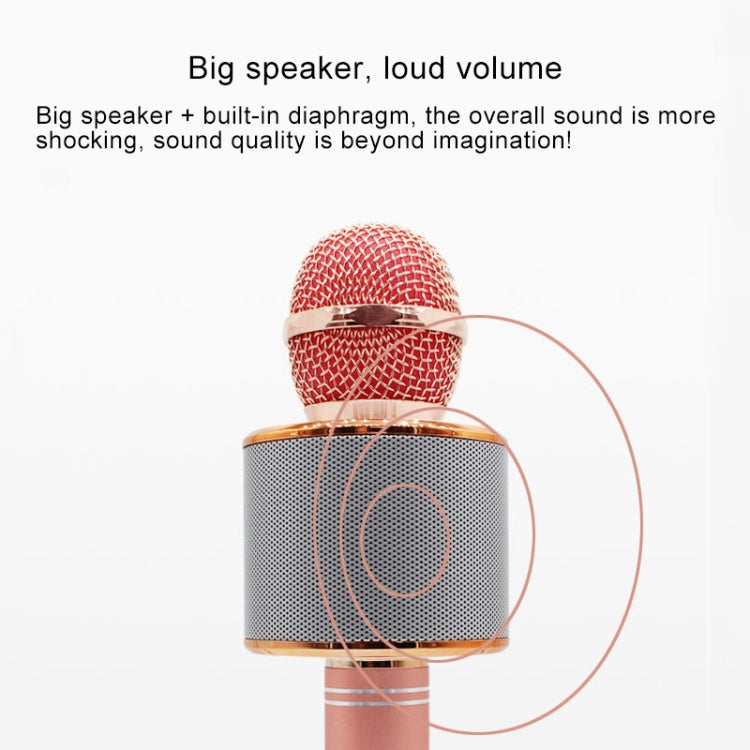 WS-858 Metal High Sound Quality Handheld KTV Karaoke Recording Bluetooth Wireless Microphone, for Notebook, PC, Speaker, Headphone, iPad, iPhone, Galaxy, Huawei, Xiaomi, LG, HTC and Other Smart Phones(Rose Gold) - Consumer Electronics by buy2fix | Online Shopping UK | buy2fix