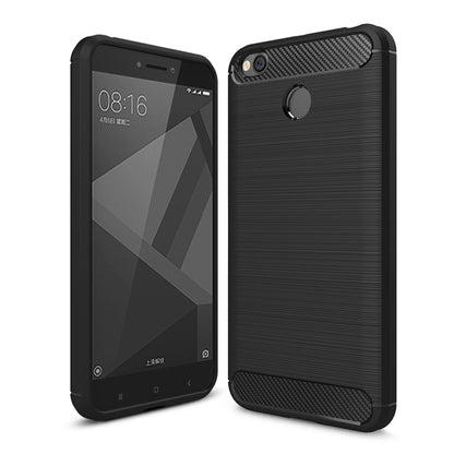 For Xiaomi  Redmi 4X  Brushed Carbon Fiber Texture Shockproof TPU Protective Cover Case (Black) - Xiaomi Accessories by buy2fix | Online Shopping UK | buy2fix