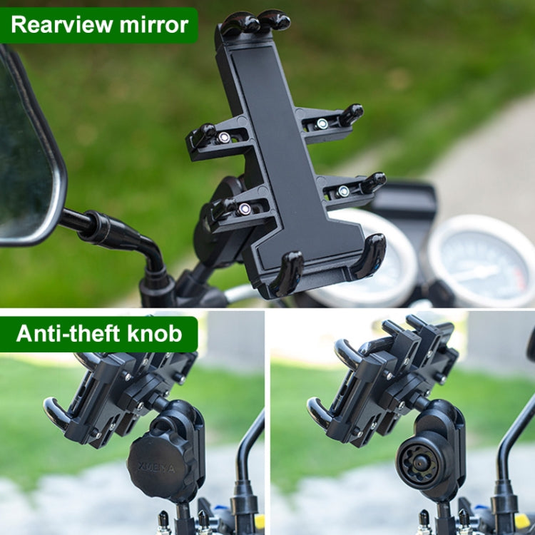 Tilt Rearview Mirror Screw Hole Ball-Head Motorcycle Eight-jaw Aluminum Phone Navigation Bracket - Holder by buy2fix | Online Shopping UK | buy2fix