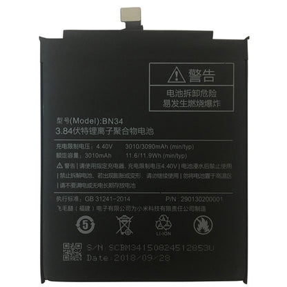 BN34 3010mAh for Xiaomi Redmi 5A Li-Polymer Battery - For Xiaomi by buy2fix | Online Shopping UK | buy2fix