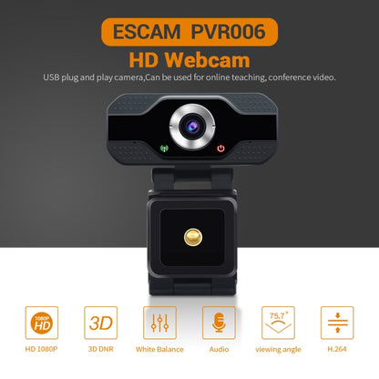 ESCAM PVR006 HD 1080P USB2.0 HD Webcam with Microphone for PC - HD Camera by ESCAM | Online Shopping UK | buy2fix