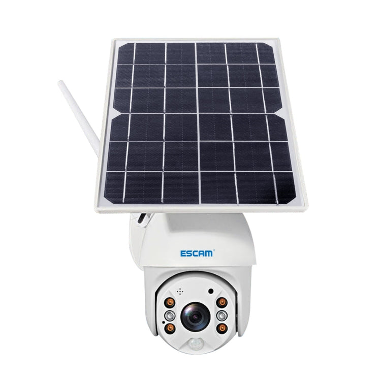 ESCAM QF480 EU Version HD 1080P IP66 Waterproof 4G Solar Panel PT IP Camera without Battery, Support Night Vision / Motion Detection / TF Card / Two Way Audio (White) - Dome Camera by ESCAM | Online Shopping UK | buy2fix