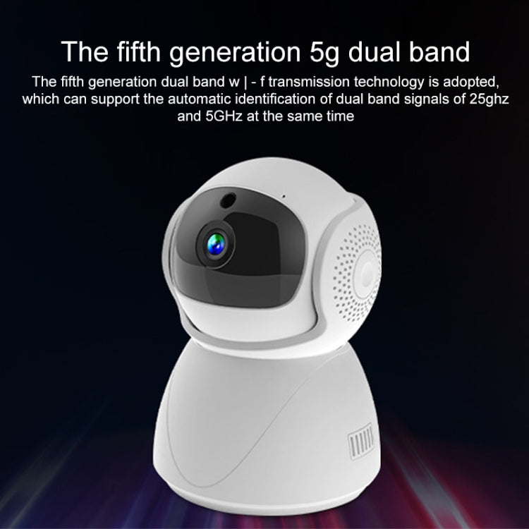 ZAS-5G01 1080P Home 5G WiFi Dual-band Panoramic Camera with 64GB TF Card, Support IR Night Vision & AP Hot Spot & Designated Alarm Area, EU Plug - Security by buy2fix | Online Shopping UK | buy2fix