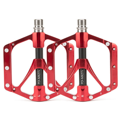 PROMEND PD-M82-TI 1 Pair Mountain Bicycle Titanium Alloy Shaft 3-Bearings Wide Pedals (Red) - Outdoor & Sports by PROMEND | Online Shopping UK | buy2fix