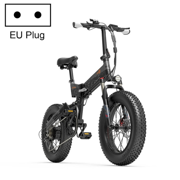 BEZIOR XF200 1000W 48V 15AH Folding Electric Snow Bicycle with 20 inch Tires, EU Plug - Electric Bicycles by BEZIOR | Online Shopping UK | buy2fix