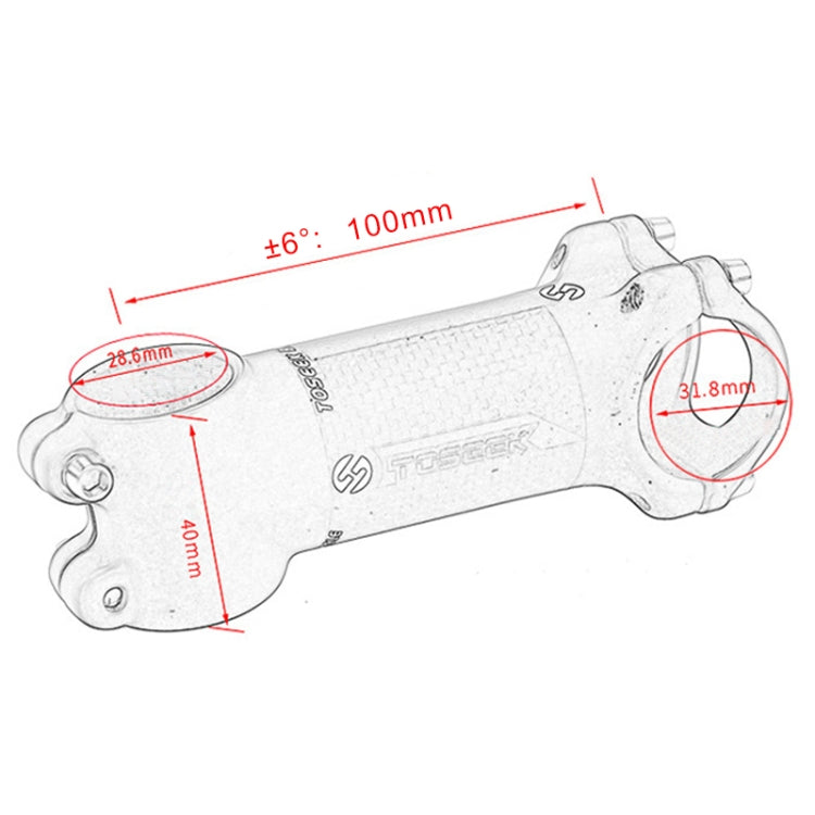 TOSEEK Road Mountain Bike Ultra-light Handlebar Stem Riser Faucet, Size: 6 Degree, 100mm (Matte) - Bicycle Grips by TOSEEK | Online Shopping UK | buy2fix