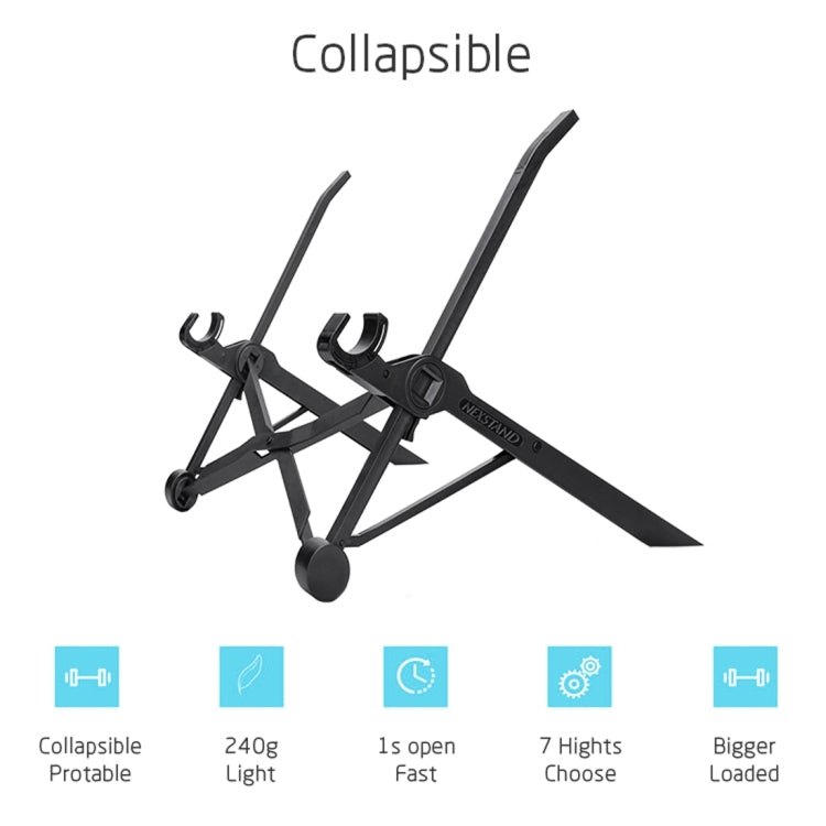 NEXSTAND Portable Adjustable Foldable Desk Holder Stand for Laptop / Notebook, Suitable for: More than 11.6 inch(Black) - Computer & Networking by buy2fix | Online Shopping UK | buy2fix