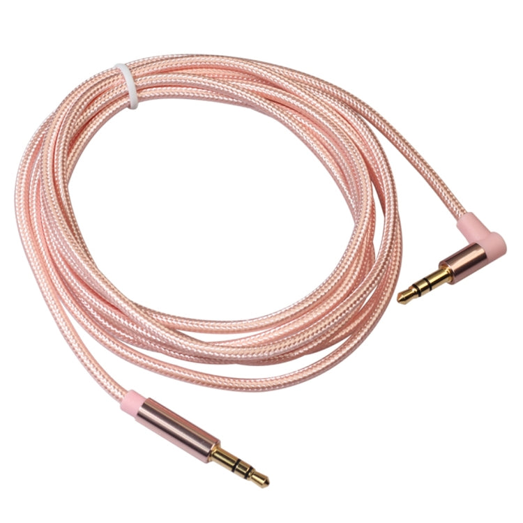 AV01 3.5mm Male to Male Elbow Audio Cable, Length: 2m (Rose Gold) - Aux Cable by buy2fix | Online Shopping UK | buy2fix