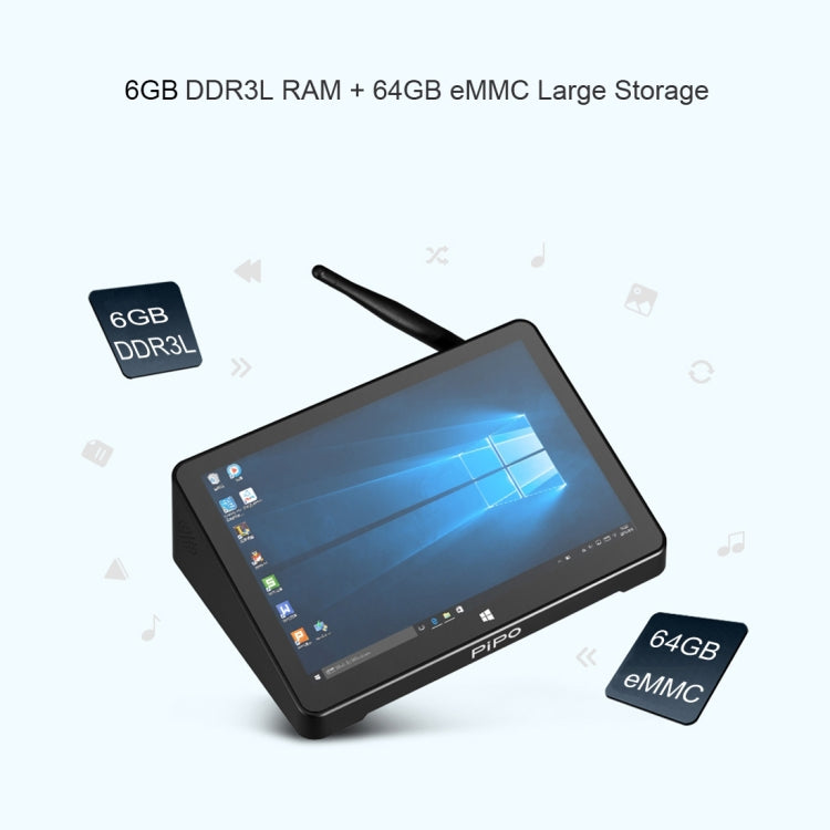 PiPo X10 Pro TV Box Style Tablet Mini PC, 6GB+64GB, 5000mAh Battery, 10.1 inch Windows 10 Intel Intel Celeron Processor N4020 Quad Core up to 2.8Ghz, Support TF Card & Bluetooth & WiFi & LAN & HDMI - Windows Mini PCs by PiPo | Online Shopping UK | buy2fix