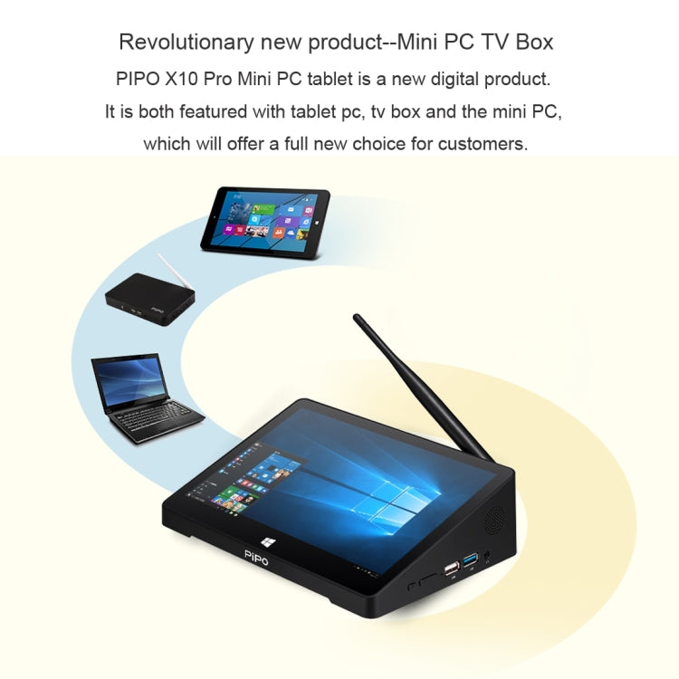 PiPo X10 Pro TV Box Style Tablet Mini PC, 6GB+64GB, 5000mAh Battery, 10.1 inch Windows 10 Intel Intel Celeron Processor N4020 Quad Core up to 2.8Ghz, Support TF Card & Bluetooth & WiFi & LAN & HDMI - Windows Mini PCs by PiPo | Online Shopping UK | buy2fix