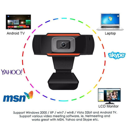 HD 720P Rotatable Computer Camera USB Webcam PC Camera for Skype / Android TV - HD Camera by buy2fix | Online Shopping UK | buy2fix