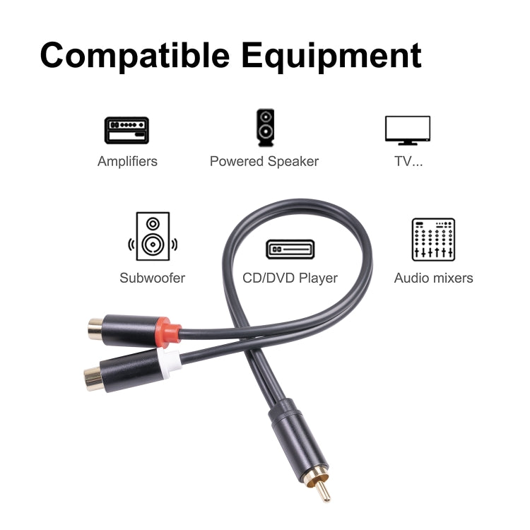 3686MFF-03 RCA Male to Dual RCA Female Audio Adapter Cable - RCA Cable by buy2fix | Online Shopping UK | buy2fix