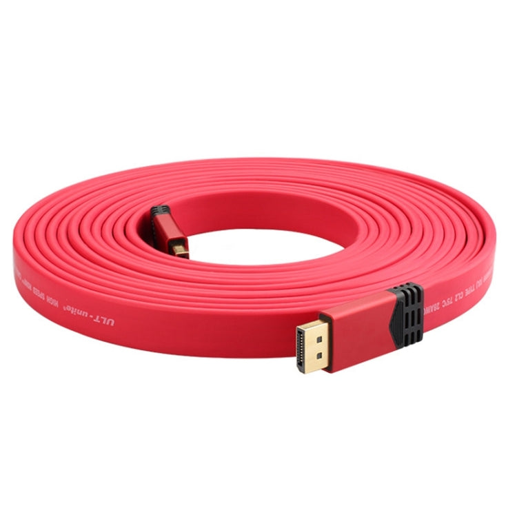 4K 60Hz DisplayPort 1.2 Male to DisplayPort 1.2 Male Aluminum Shell Flat Adapter Cable, Cable Length: 3m (Red) -  by buy2fix | Online Shopping UK | buy2fix