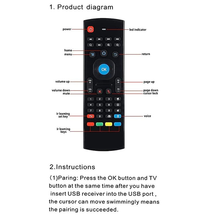 MX3-L Voice without Backlit 2.4GHz Fly Air Mouse Wireless Keyboard Remote Control - MINI PC Accessories & Gadgets by buy2fix | Online Shopping UK | buy2fix