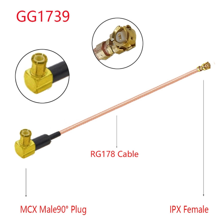 IPX Female to GG1739 MCX Female Elbow RG178 Adapter Cable, Length: 15cm - Connectors by buy2fix | Online Shopping UK | buy2fix